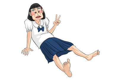 woman action drawing, doodle drawing vectorのイラスト素材