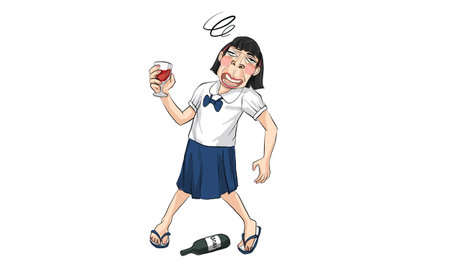 woman action drawing, doodle drawing vectorのイラスト素材