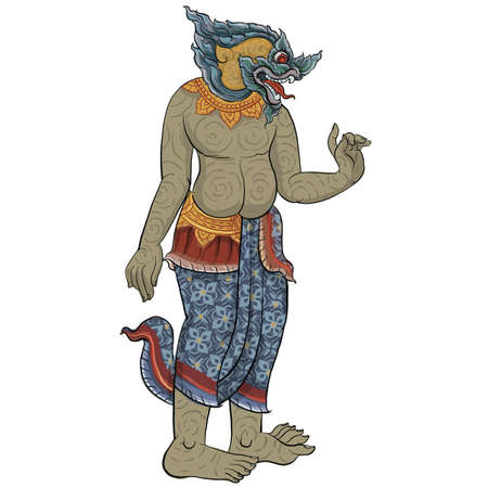 Thai traditional painting in temple, vectorのイラスト素材