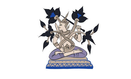 man in Thai traditional painting, vectorのイラスト素材