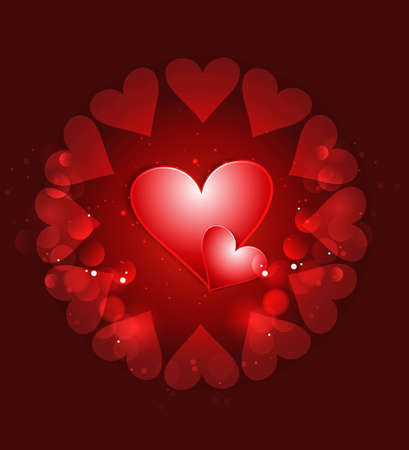 Valentines day hearts red colorful love card vector backgroundのイラスト素材