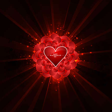 Valentine's day bright colorful hearts greeting card background illustrationのイラスト素材