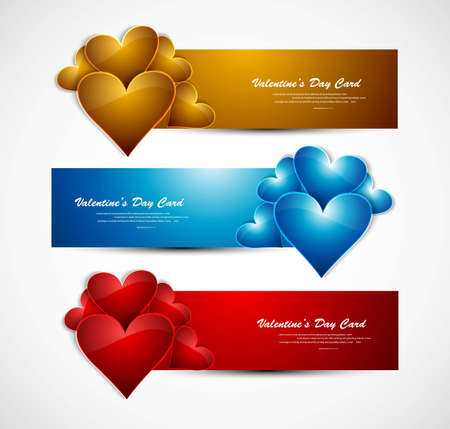 Valentines day bright colorful header whit background vectorのイラスト素材