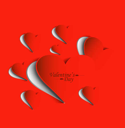 Valentines day red presentation hearts background vector のイラスト素材