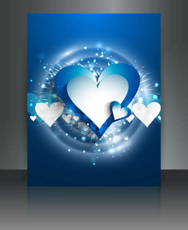 Blue colorful love brochure card vector backgroundのイラスト素材