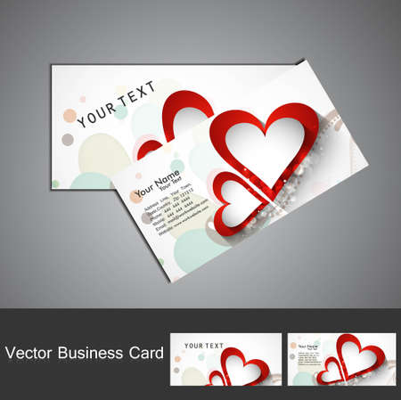 Creative Business card set Valentine's Day colorful heart vector illustrationのイラスト素材