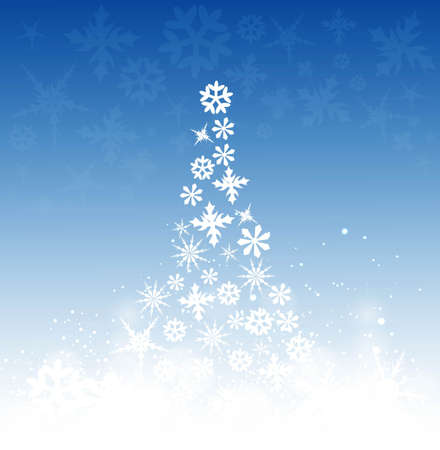 Abstract Snowflakes christmas tree design のイラスト素材