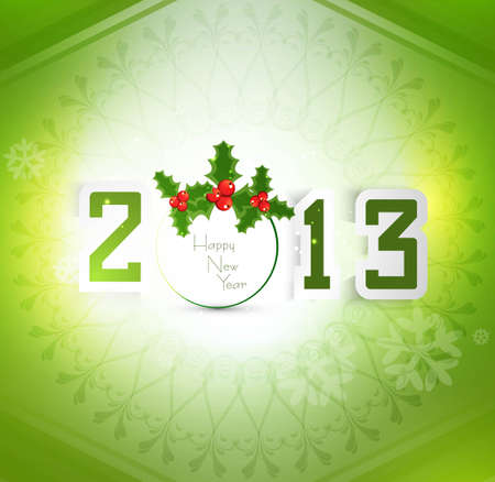 New year stylish 2013 green colorful fantastic のイラスト素材