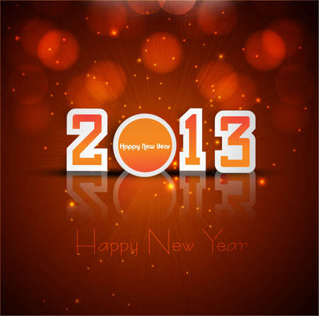 2013 new year reflection celebration colorful card backgroundのイラスト素材