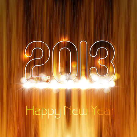 2013 new year glossy wood texture celebration colorful backgroundのイラスト素材