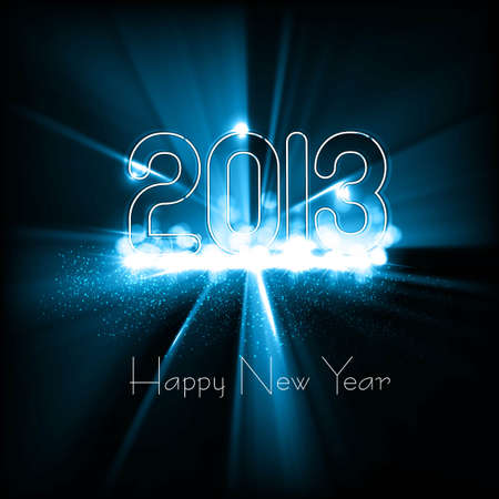 New year 2013 background for shiny swirl blue wave colorful designのイラスト素材