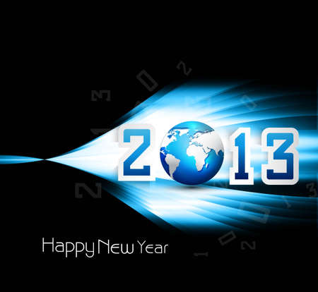 2013 happy new year celebration and business presentations bright blue colorful wave のイラスト素材
