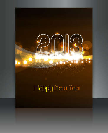 2013 new year celebration bright colorful brochure card designのイラスト素材