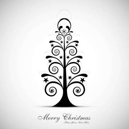 merry christmas card tree vector designのイラスト素材