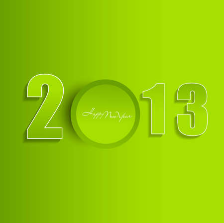 Happy new year 2013 green colorful fantastic vector のイラスト素材