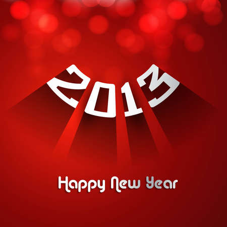 Happy new year stylish 2013 bright colorful red background vectorのイラスト素材