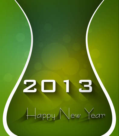 New year shiny stylish 2013 bright green wave colorful vector のイラスト素材