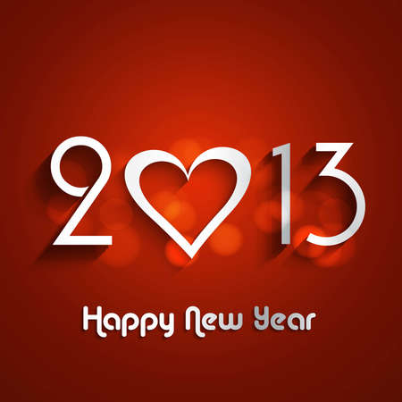 New year shiny stylish 2013 bright heart red colorful background vector のイラスト素材