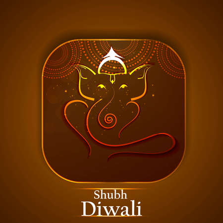Artistic Beautiful colorful golden Hindu Lord Ganesha vector illustration のイラスト素材