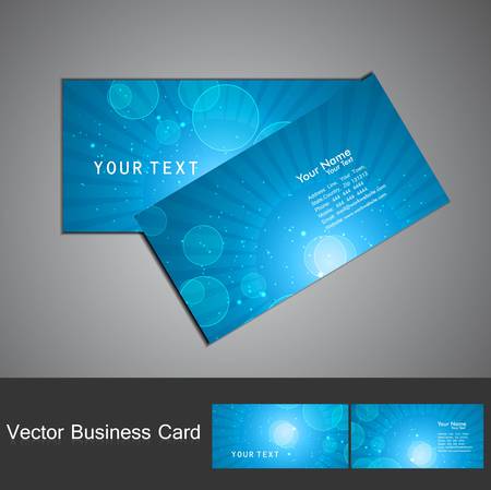 abstract blue colorful wave business card set vectorのイラスト素材