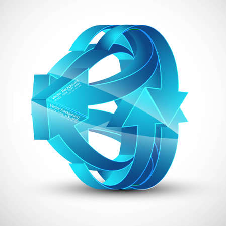 abstract blue colorful shiny 3d arrow Vector のイラスト素材