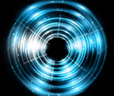 abstract circle blue shiny technology vector background illustrationのイラスト素材