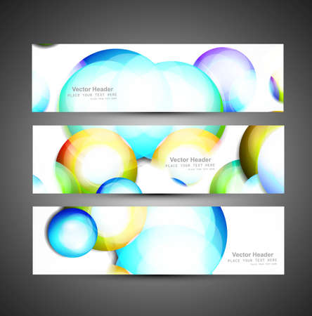 Abstract bright header colorful circle design のイラスト素材