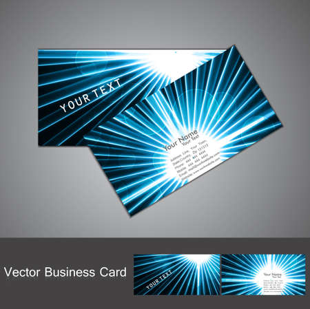 abstract blue colorful swirl rays business card set designのイラスト素材