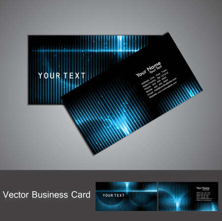 abstract bright blue colorful  rays business card set designのイラスト素材