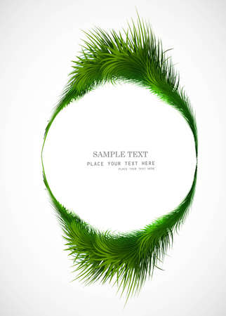 abstract shiny green grass vector circle frameのイラスト素材