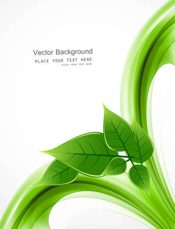 abstract Vector Natural eco green lives wave designのイラスト素材