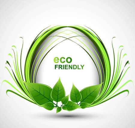 abstract Natural eco green lives swirl waveのイラスト素材