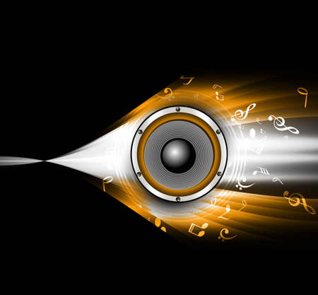 abstract Speakers black bright background wave illustrationのイラスト素材
