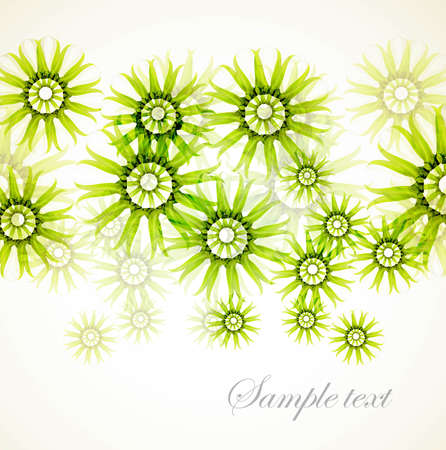 abstract green floral backgroundのイラスト素材