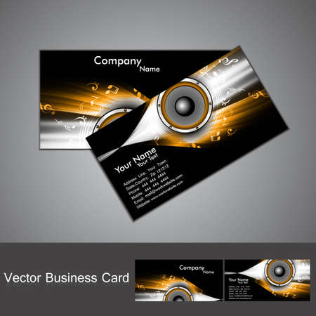 abstract stylish black bright colorful business card music vector designのイラスト素材