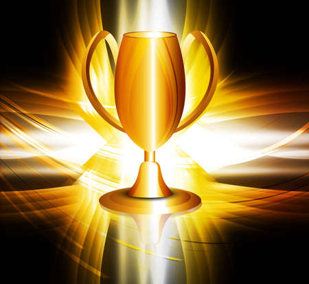 abstract  shiny golden trophy colorful vector design のイラスト素材