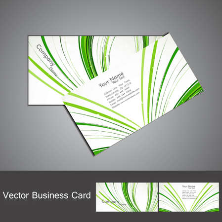 abstract stylish green colorful business card line wave vector のイラスト素材