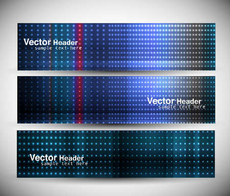 abstract bright colorful header vector setのイラスト素材