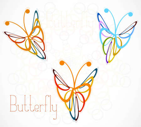 abstract Colorful background with new butterfly Vector designのイラスト素材