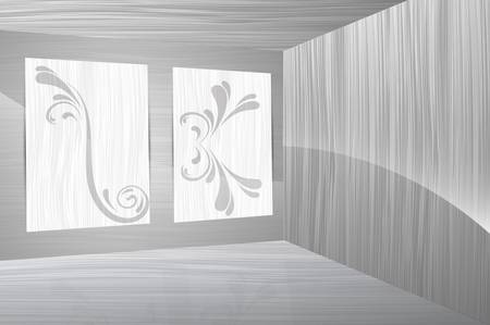 abstract 3d corner with windows room texture vector backgroundのイラスト素材