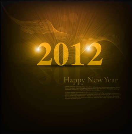 new year 2012 fantastic shiny colorful vector のイラスト素材
