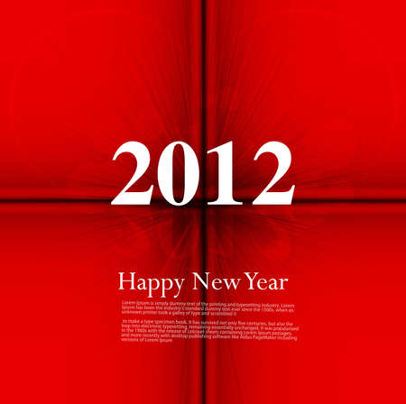 artistic red color new year 2012 vector background