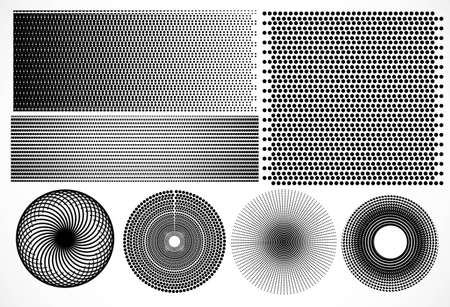 beautiful Grunge style elements halftone vector set のイラスト素材