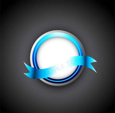 Blue circle with ribbon vector background illustrationのイラスト素材
