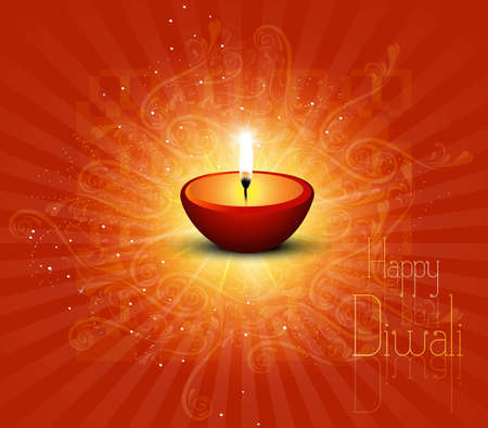 new beautiful happy fantastic diwali card floral vectorのイラスト素材