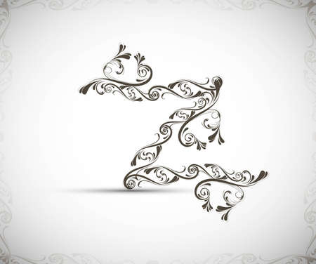 original vector floral in retro style fonts fully editable designのイラスト素材