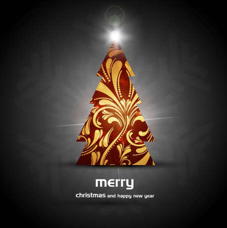new christmas tree seamless ornament floral Vector Illustrationのイラスト素材