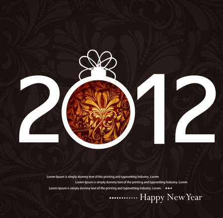 beautiful bright vector new year 2012 fantastic design