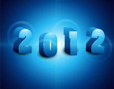 new year 2012 fantastic blue colorful vector designのイラスト素材
