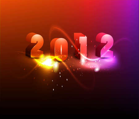 vector new year 2012  shiny colorful  background 